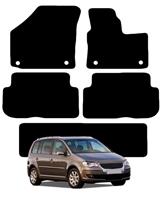 for VW Touran 7 Seater 2006 - 2015 Fully Tailored Black Car Mats Carpet 5pc