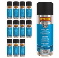 Hycote Colour Spray Paint XUK027 Matt Black 400ml x 12