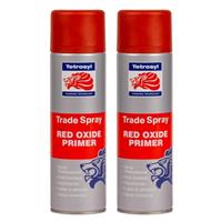 Tetrosyl Red Oxide Trade Aerosol Adjustable Nozzle Spray Primer 500ml x2