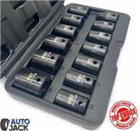 Impact Socket Set 13pc Metric 1/2in Drive 1024mm CrV 6 Point Phosphate Case