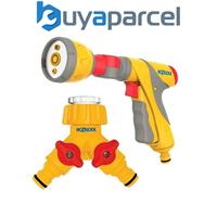 Hozelock 2695 Ultra Twist Spray Gun Sprinkler and 2256 Dual Tap Connector