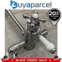 Traditional Thermostatic Dual Control Exposed Shower Mixer Valve - 150mm Centres