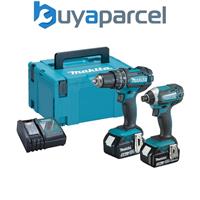 Makita DLX2131J 18v Twin Pack DHP482 Combi Drill + DTD152Z Impact Driver 3.0AH
