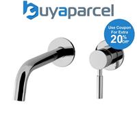 Wall Mounted Lever Water Mixer Basin Filler Tap Spout Chrome Water Outlet