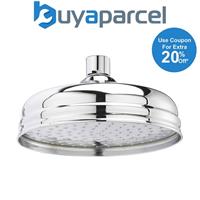 Traditional 8 200mm Fixed Round Drench Apron Shower Head Rainshower - Chrome