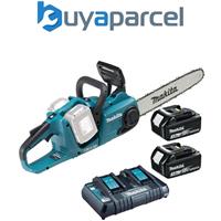 Makita DUC353RT2 Twin 18v / 36v LXT Cordless 35cm Chainsaw Li-Ion 2x Batteries