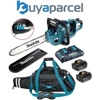 Makita DUC353Z Twin 18v / 36v LXT Cordless 35cm Chainsaw 2 x 6ah + Carry Bag