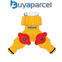 Hozelock 2256 Dual 2 Way Hose Tap Connector Two Hoses One Tap