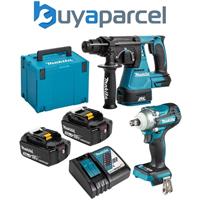 Makita DLX2372TJ 18v LXT 2 Piece Brushless Kit DHR242Z SDS DTW300 Impact Wrench