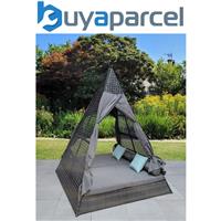 Signature Weave Tipi Teepee Day Bed Sun Lounger Outdoor Garden Shade Grey