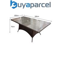 Signature Weave Darcey Wicker 8 Seater Dining Table Natural Rectangular