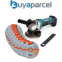 Makita DGA452Z 18v 4.5 115mm Angle Grinder Li-Ion Bare Unit +10 Thin Fast Discs