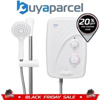 Triton T80si Pumped Tank Fed White Electric Shower Replacement 8.5kW +Riser Rail