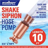 10FT Jiggler Siphon Pump Syphon Hose Copper Self Priming Transfer Fuel Oil Water