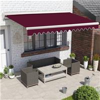 2.5x2M Half Cassette Electric Awning Patio Garden Retractable Canopy Wine Red