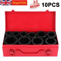 10PC 3/4 DRIVE DEEP IMPACT Socket Set 22-50mm HGV Long Reach Impact Socket UK