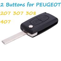 2 Button Replacement Flip Key Fob Case Shell Blade For PEUGEOT 207 307 308 407