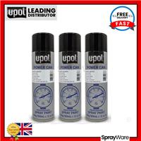 UPOL Power Can Satin Black Aerosol Topcoat Colour Fast Dry Spray Paint 500ml X3