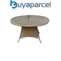 Signature Weave Darcey Wicker 6 Seater Dining Table Natural Round 135cm