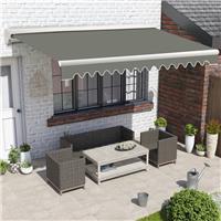 2.5x2M Half Cassette Electric Awning Garden Sun Shade Canopy Retractable Grey