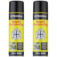 Tetroseal Wax Oil Black Car Body Underseal Shutz Aerosol Sealant Spray 500ml x2