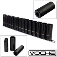 Deep Impact Socket Set Chrome Vanadium Steel 10mm-24mm Voche 15PC (1/2 DR)