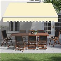 Outdoor Garden Awning Manual Canopy Sun Shade Retractable Shelter Cream 2.5x2M