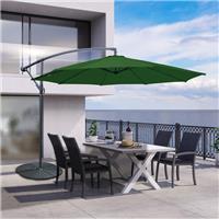 3M Garden Parasol Outdoor Sun Shade Banana Umbrella Hanging Cantilever Green