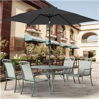 2.5M Outdoor Sun Shade Round Parasol Garden Patio Umbrella Aluminium Crank Tilt