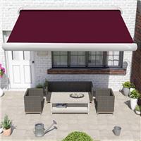 Sun Shade Retractable Canopy Full Cassette Electric Awning 3.5x2.5M Wine Red