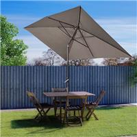3x2m Garden Parasol Sun Shade Patio Outdoor Umbrella Rectangular Brown Aluminium
