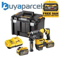 Dewalt DCH333X2 54v XR FlexVolt Cordless Brushless SDS+ Hammer Drill - 2 x 9ah