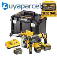Dewalt DCH333X2 54v FlexVolt Brushless SDS Hammer Drill + Dust Extractor 2x 6ah