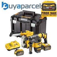 Dewalt DCH333X2 54v FlexVolt Brushless SDS Hammer Drill + Dust Extractor 2x 9ah