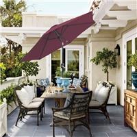 Outdoor 2.7M Garden Parasol Patio Round Sun Shade Umbrella Crank Canopy Wine Red