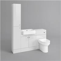 Bathroom Suite Combined Furniture Vanity Unit Sink Toilet Set & Back to Wall UK