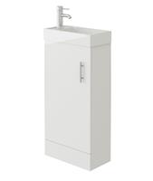 Bathroom Cabinet Vanity Unit Sink Basin Storage Floor Standing White 400mm