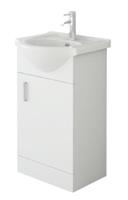 Bathroom Cabinet Vanity Unit Sink Basin Storage Furniture White Gloss 450mm