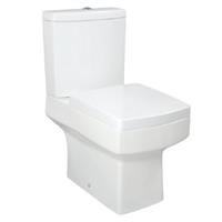 Bathroom Toilet Pan Close Coupled Square Ceramic Seat Modern White Ceramic WC