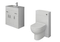 Vanity Unit with Combined Sink & Toilet Bathroom Suite Furniture WC Set 1400mm
