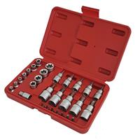 29pc Torx Star Sockets and Bit Set Female E-Torx CRV Bits 1/4" 3/8" & 1/2"