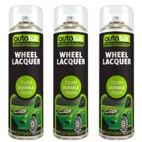 Autotek Matt Wheel Lacquer Durable Finish Aerosol Spray Paint 500ml x3