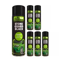 Autotek Stone Black Guard Protects Against Chips Aerosol Spray Paint 500ml x6