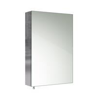 Bathroom Mirror Cabinet Wall Hung Mount Single Door Stainless Steel 600 x 400mm