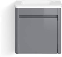 Bathroom Cabinet Vanity Unit Sink Basin Storage Wall Hung Cloakroom Right 400mm