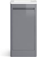 Bathroom Cabinet Vanity Unit Sink Basin Storage Freestanding Cloakroom Grey