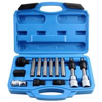 13 Piece Alternator Free Wheel Pulley Removal Set Car Garage Tool Bit Kit UK