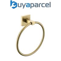 Bristan Square Towel Ring Holder Brushed Brass