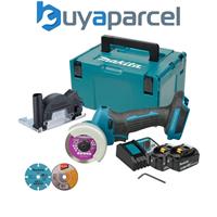 Makita DMC300RTJ 18V LXT Brushless 76mm Compact Cut Off Saw + 3 Blades 2 X 5ah