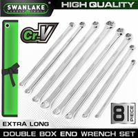 8pc Aviation Double Ended Ring Extra Long Spanner wrench Set 8 - 24mm With Pouch